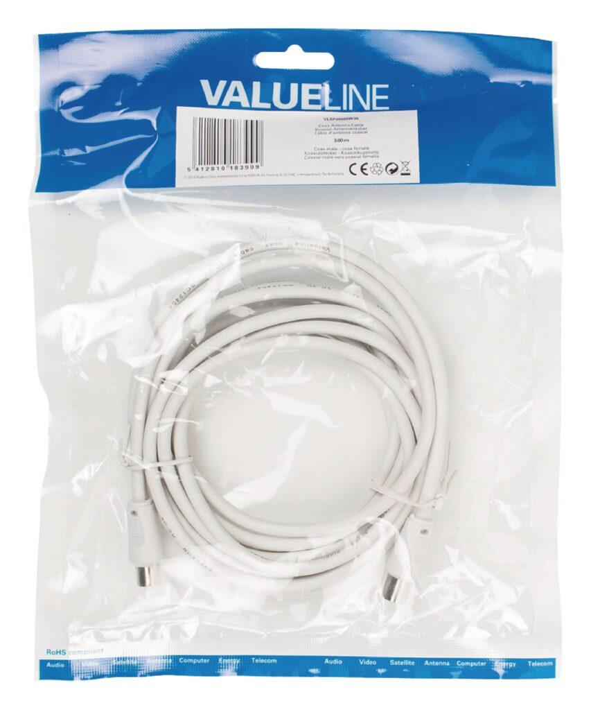 cablu coaxial pentru antena tata coaxial mama 3m alb dublu ecranat valueline 2 scaled