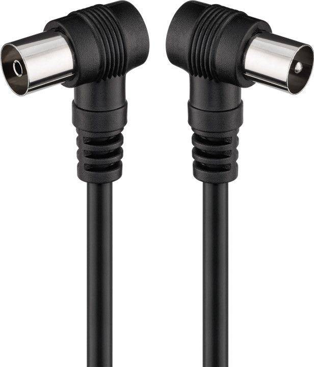 cablu coaxial tata mama 15m negru conectori cotiti goobay