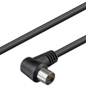 cablu conexiune antena 5m negru conector cotit goobay