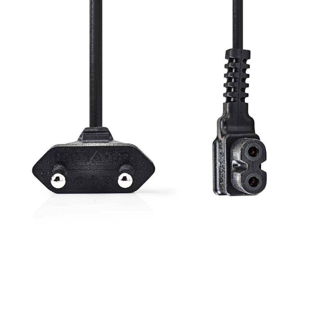 cablu de alimentare euro tata 2 pini iec 320 c7 cotit 2m nedis 1