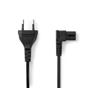 cablu de alimentare euro tata 2 pini iec 320 c7 cotit 2m nedis
