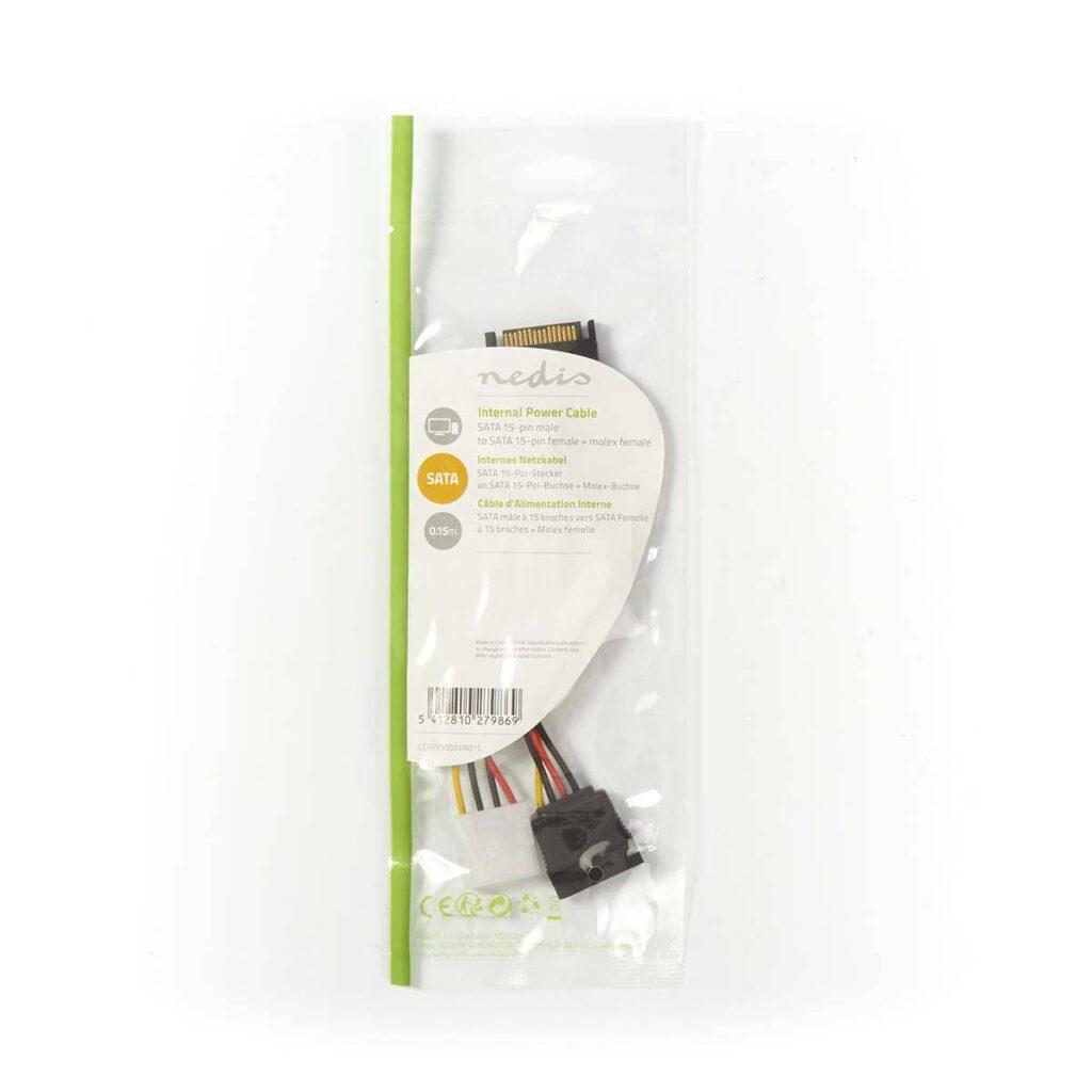 cablu de alimentare intern sata 15 pin tata molex mama sata 15 pin mama 015m nedis 2