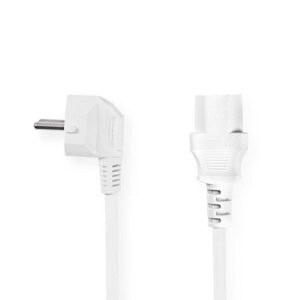 cablu de alimentare pc schuko tata cotit iec 320 c13 10m alb nedis