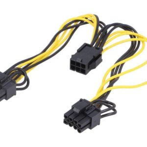 cablu de alimentare pci e 6pin mama pci e 8pin mama x2 015m pentru placa video akyga ak ca 55 1