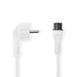 cablu de alimentare schuko tata cotit iec 320 c5 2m 3x075mm2 10a alb nedis