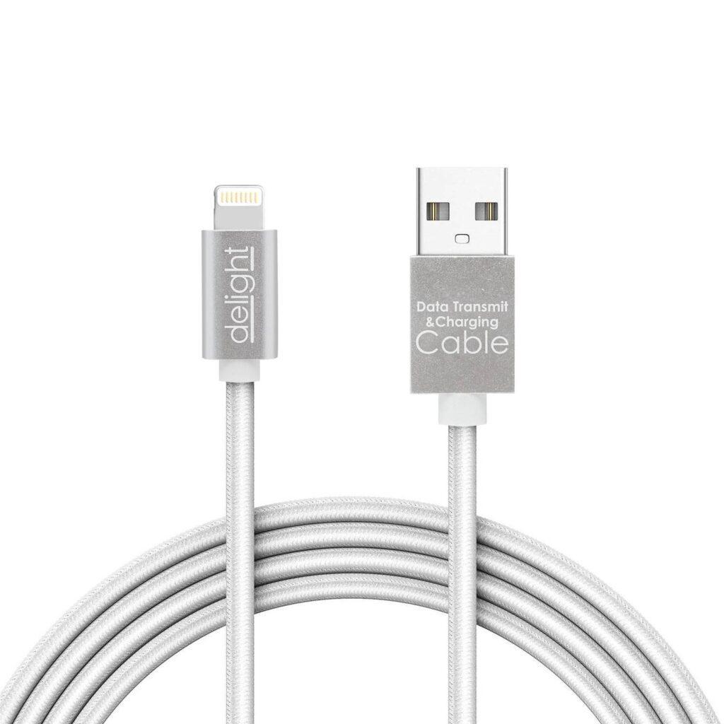 cablu de date 2in1 ipad iphone lightning micro usb 1m 1a alb delight 2