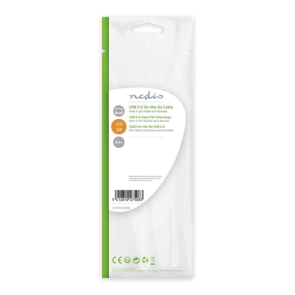 cablu de date case de marcat fiscale usb 20 a mama mini usb 5 pini tata otg 02m nedis 2