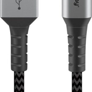 cablu de date si incarcare usb type c 1m 3a gri argintiu textil flexibil goobay 49296