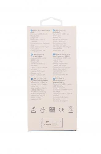 cablu de date si incarcare usb type c 3a 1m well negru 3