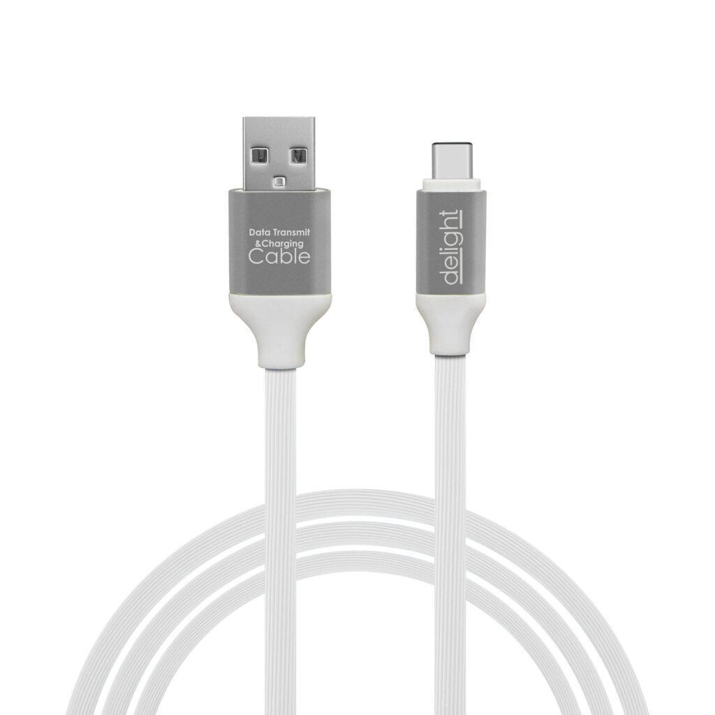 cablu de date si incarcare usb type c invelis siliconic 1m 21a delight 4