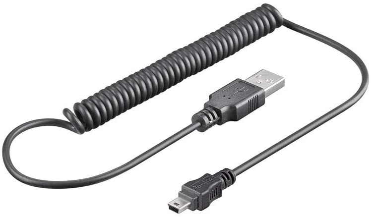 cablu de date usb a tata mini usb b tata spiralat 1m goobay