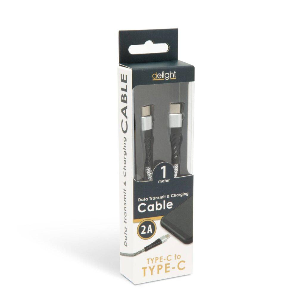 cablu de date usc type c usb type c alb 1m delight 2
