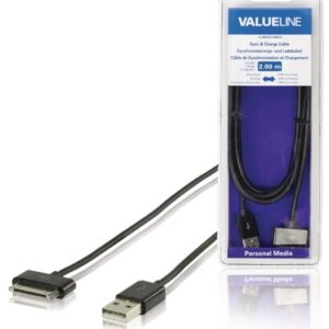 cablu de incarcare si sincronizare pentru iphone 30 pini usb 20 2m cupru valueline scaled