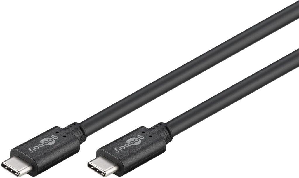 cablu de incarcare si sincronizare usb type c 1m 32 gen1 pd 60w tata tata negru goobay 1