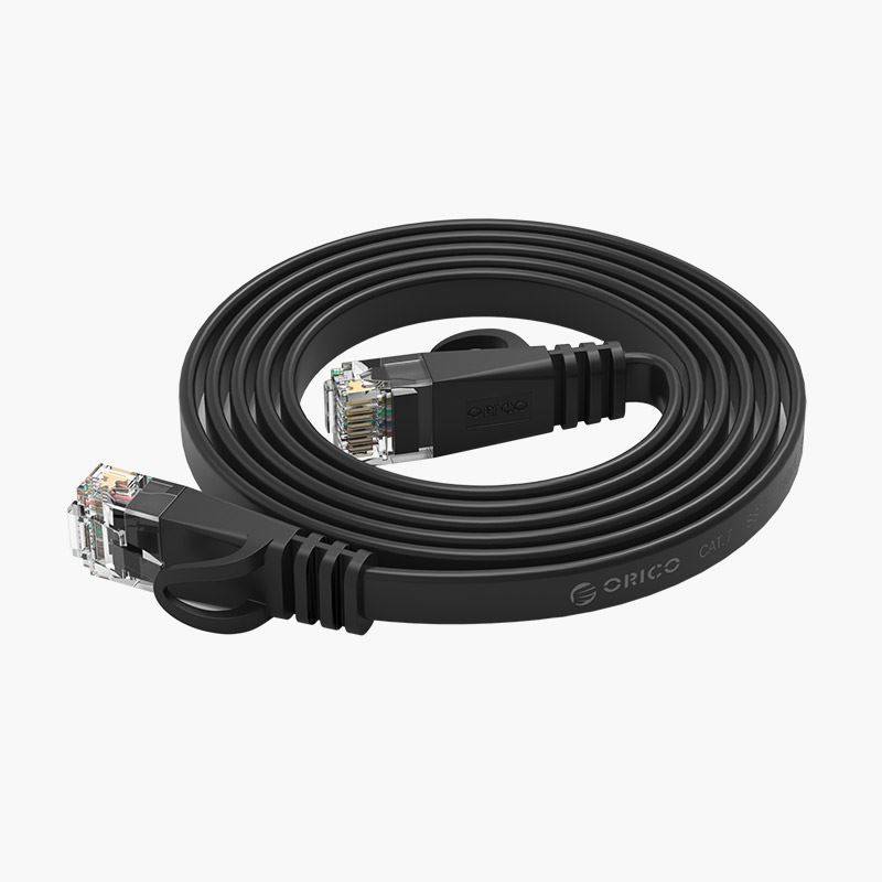 cablu de retea cat6 5m plat negru orico pug c6b