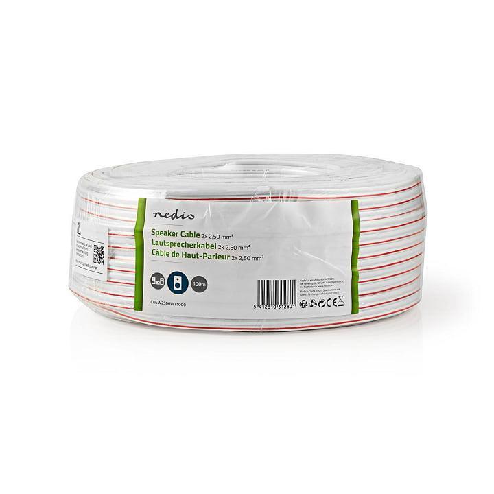 cablu difuzor 2x 250mm cca alb nedis cagw2500wt1000 2