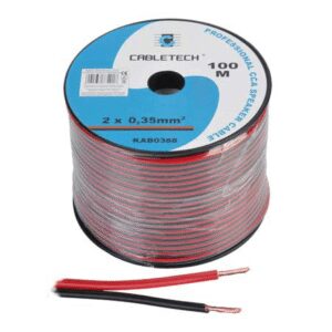 cablu difuzor cca 2x035mm rosu negru cabletech kab0388