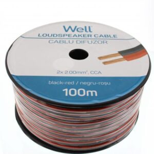 Cablu difuzor CCA rosu/negru 2x2mm Well LSP-CCA2.00BR-100-WL
