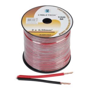 cablu difuzor cupru 2x05mm rosu negru cabletech kab0382