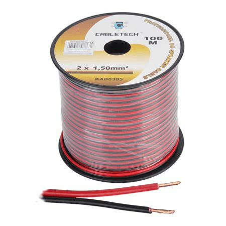 cablu difuzor cupru 2x15mm rosu negru cabletech kab0385