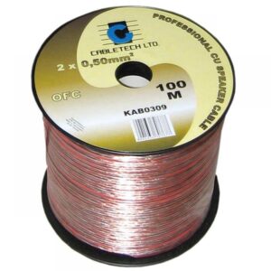 cablu difuzor ofc cupru 2x075mm transparent cabletech kab0313