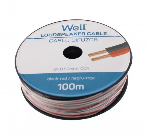 cablu difuzor rosu negru 2x05mmp cca well lsp cca050br 100 wl 1