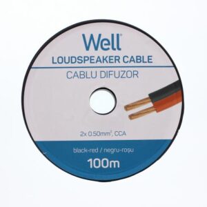 Cablu difuzor rosu/negru 2x0.5mmp CCA Well LSP-CCA0.50BR-100-WL