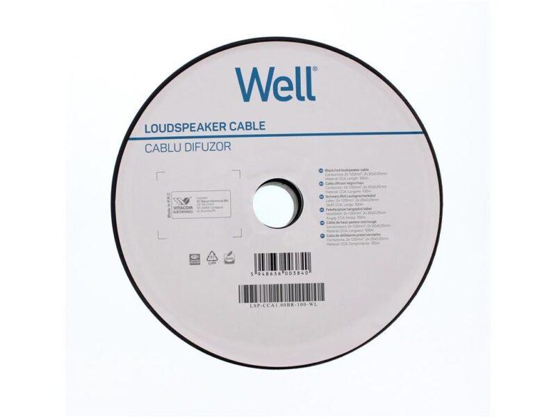 cablu difuzor rosu negru 2x1 mmp cca well lsp cca100br 100 wl 2