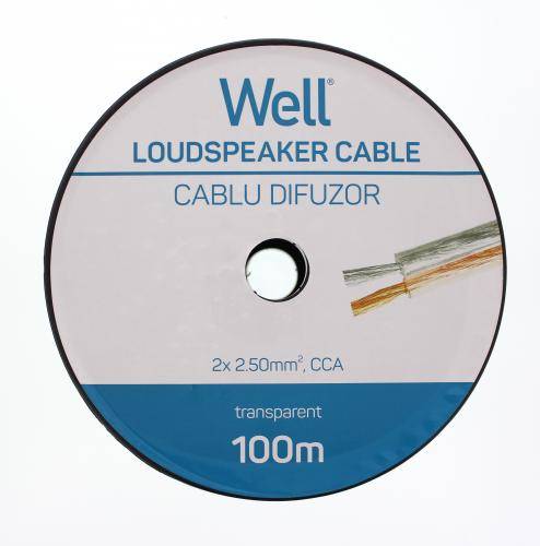 cablu difuzor transparent cca 2x25 mm well lsp cca250tt 100 wl 1