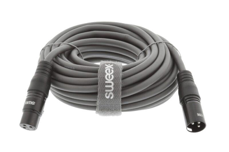 cablu digital xlr 3 pini tata xlr 3 pini mama 15m gri sweex 3 scaled