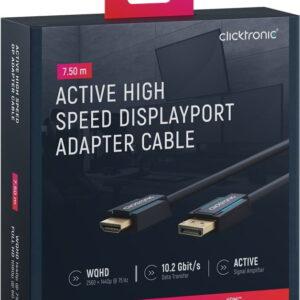 Cablu Displayport tata - HDMI tata 7.5m Clicktronic OFC 10.2Gbit/s 1920x1200p