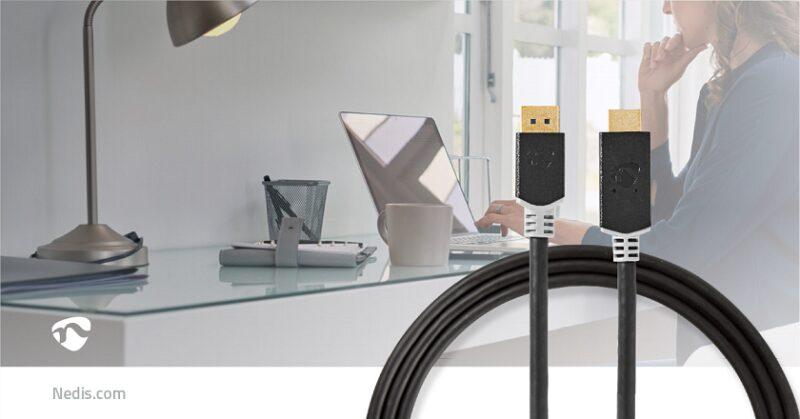 cablu displayport v14 hdmi 4k 60hz 2m aurit antracit nedis 3