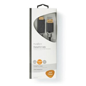 cablu displayport v14 hdmi 4k 60hz 2m aurit antracit nedis