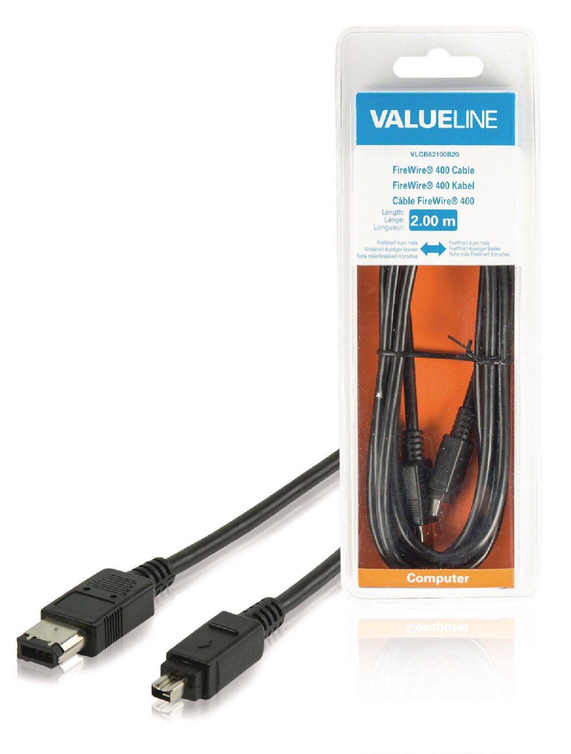 cablu firewire 400 4 pini tata 6 pini tata 2m valueline