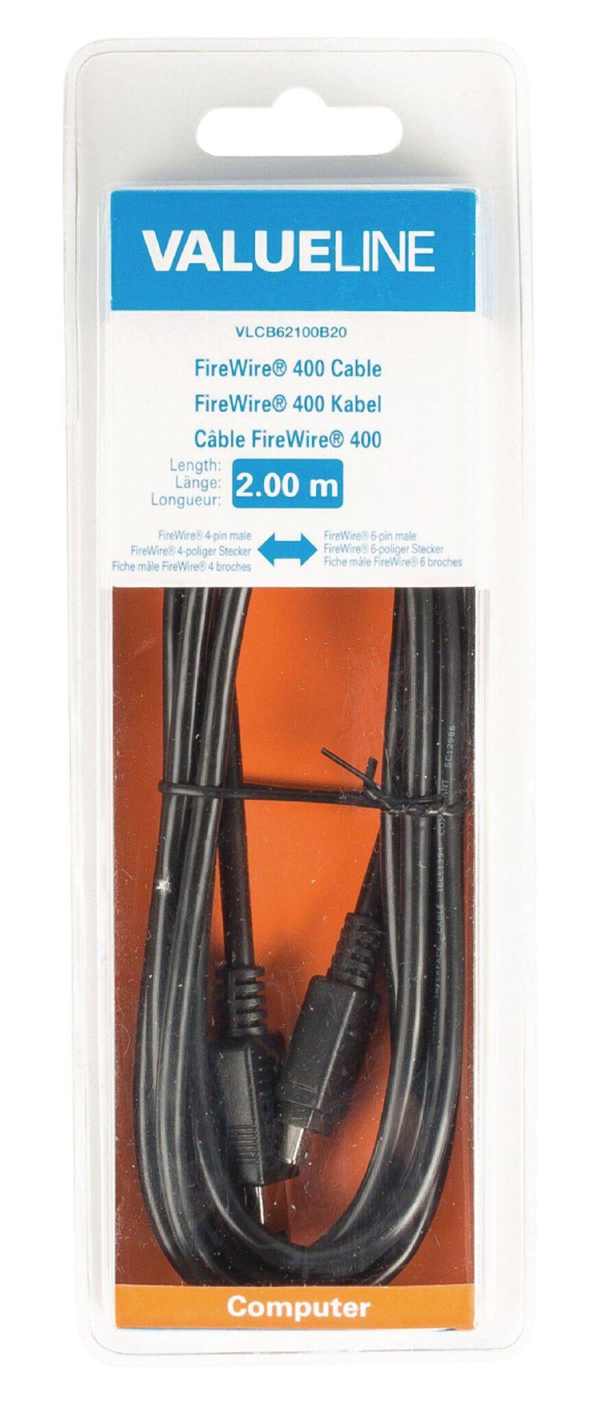 cablu firewire 400 4 pini tata 6 pini tata 2m valueline 3 scaled