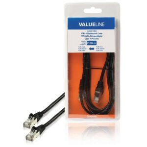 cablu ftp cat5e mufat patchcord rj45 rj45 2m negru valueline