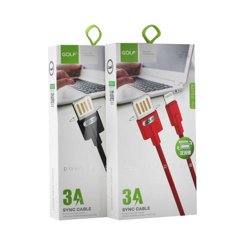 cablu golf double iphone 61i negru 3000mah 12m 1