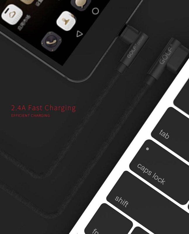 cablu golf pudding micro usb 48m 1m 24a negru 7