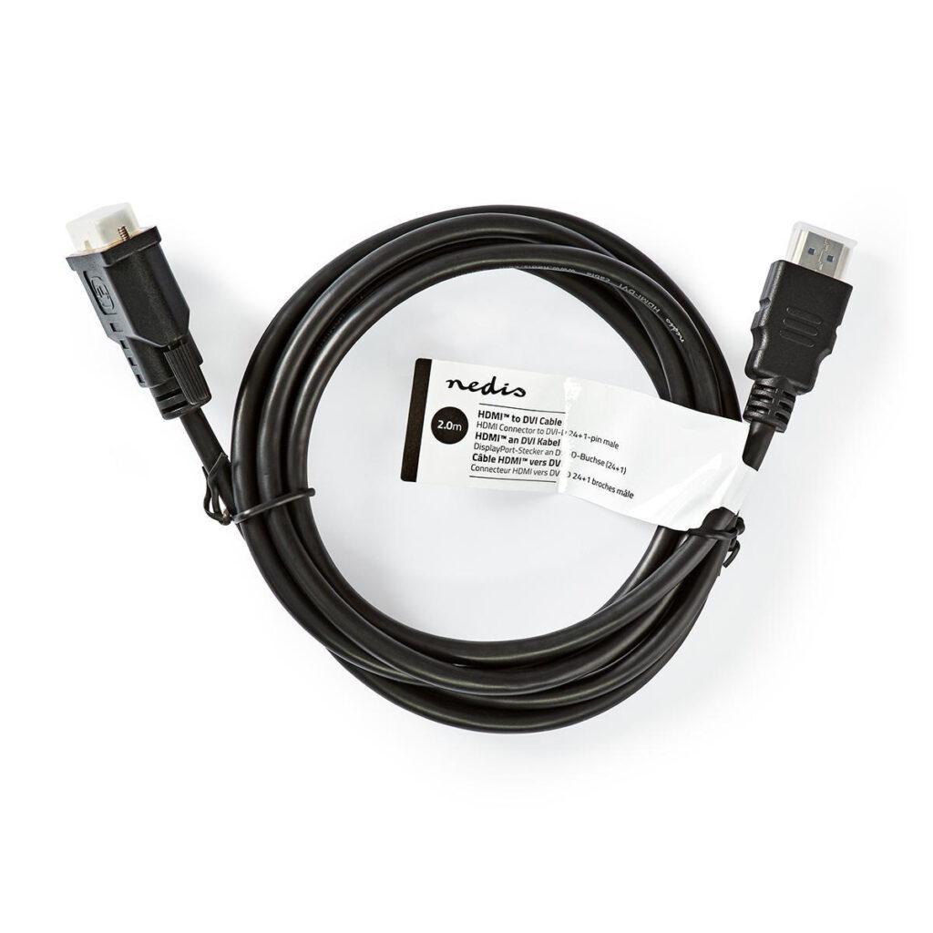 cablu hdmi dvi 241 full hd 1080p 2m negru nedis 1