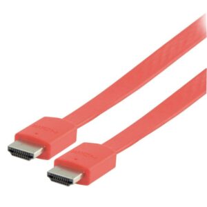 cablu hdmi hdmi hign speed plat cu eternet 2m rosu valueline