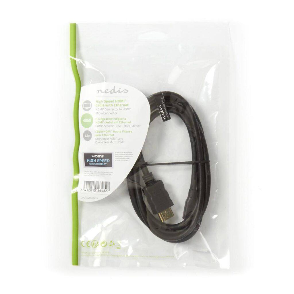 cablu hdmi tata micro hdmi 4k cu ethernet 15m negru nedis 2