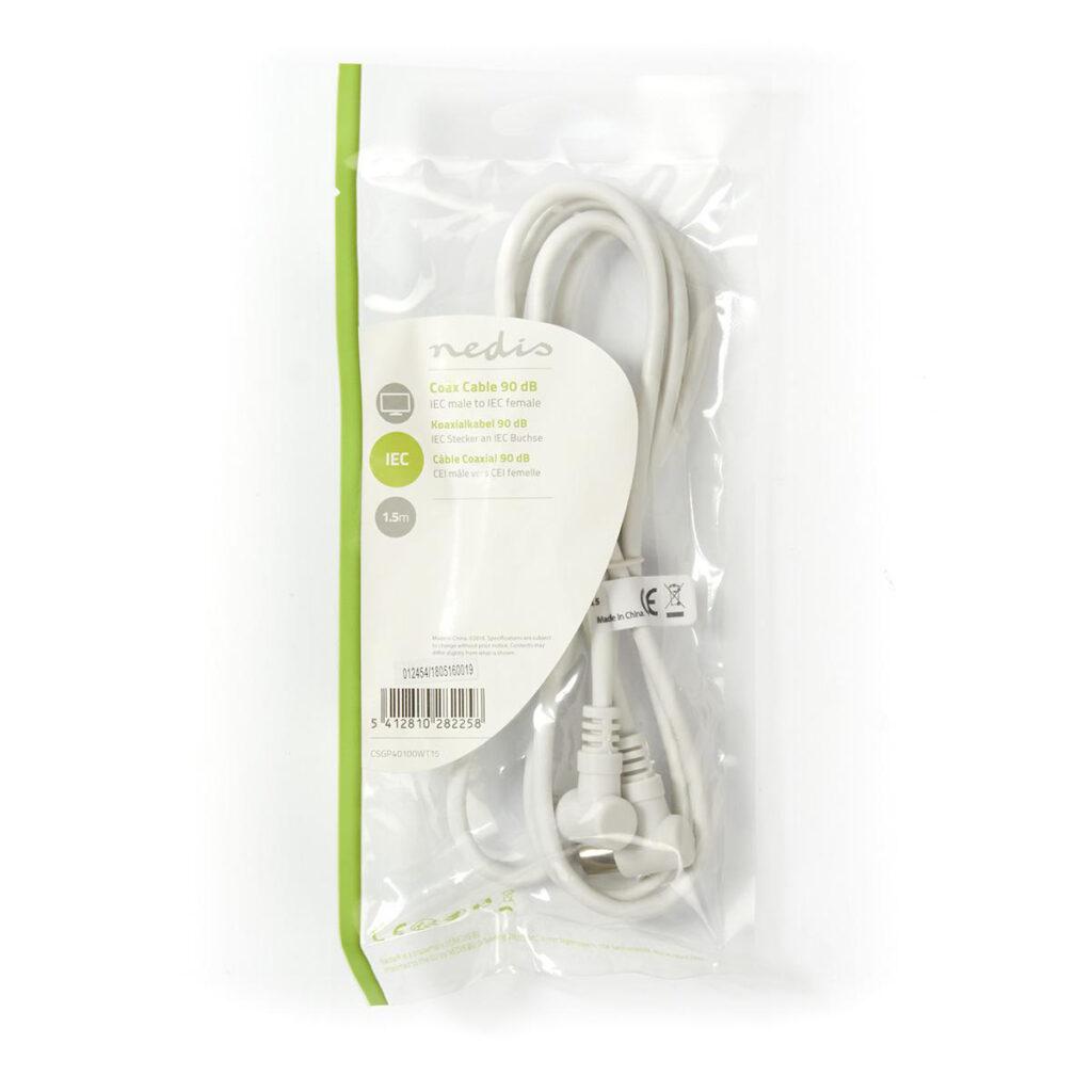 cablu iec coaxial tata cotit iec coaxial mama cotit 15m alb nedis 2