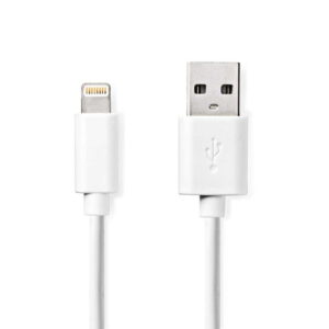 cablu incarcator date apple lightning 8 pini usb a tata 1m 24a alb nedis