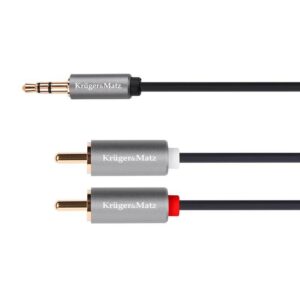 cablu jack 35 mm 2x rca 18m stereo basic krugermatz