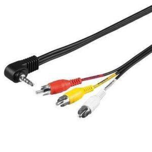 cablu jack 35 mm 4 pini la 3x rca 15m goobay