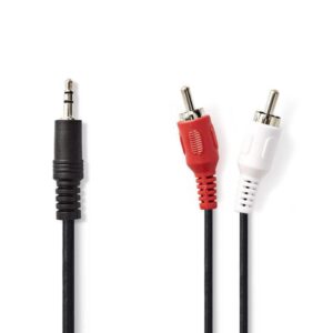 cablu jack 35 mm la 2x rca 15m tata tata negru nedis