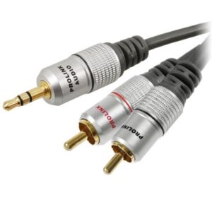 cablu jack 35 mm mufa tata rca mufa tata x2 15m negru prolink