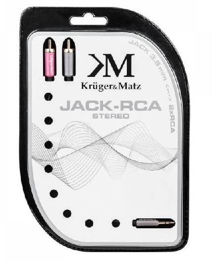 cablu jack audio 35 mm la 2x rca 3m stereo profesional krugermatz 1