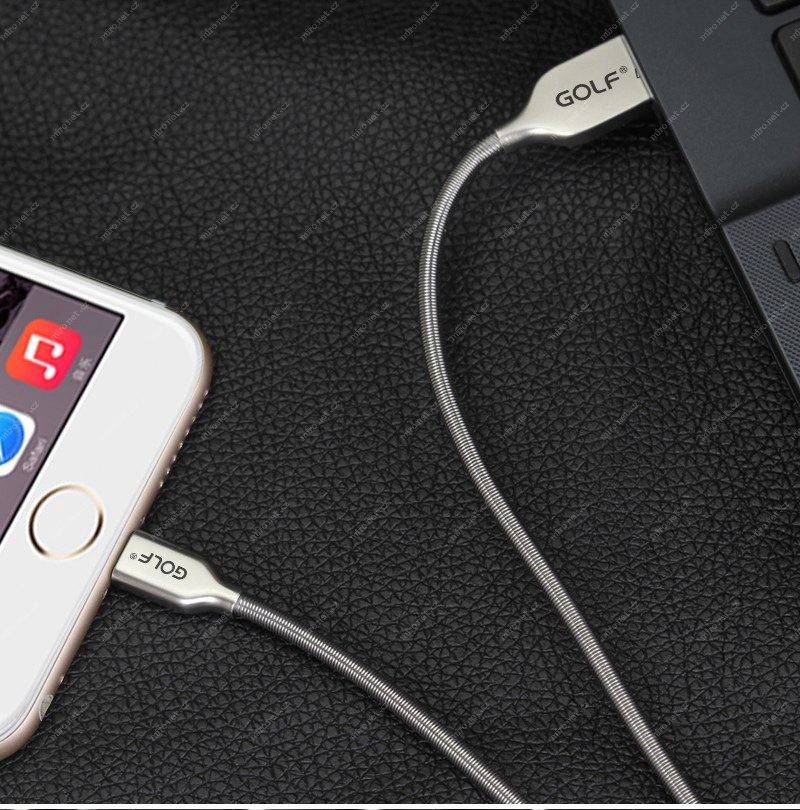 cablu kirsite micro usb golf 36m argintiu 1m 24a fast charging 3