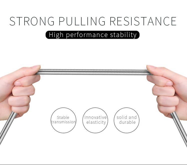 cablu kirsite micro usb golf 36m argintiu 1m 24a fast charging 4